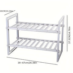 Extendable Under Sink Organizer with Removable Shelves for Kitchen Storage