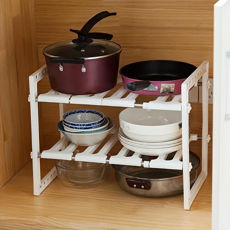 Extendable Under Sink Organizer with Removable Shelves for Kitchen Storage
