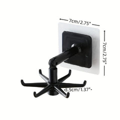 Creative 6 Hook Rotatable Hanger for Handbags, Clothes, Kitchen Utensils