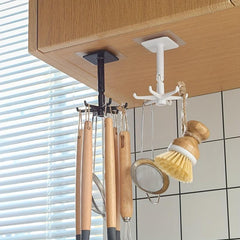 Creative 6 Hook Rotatable Hanger for Handbags, Clothes, Kitchen Utensils