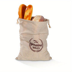 Linen Bread Bag Reusable Drawstring Homemade Craftsman Storage Bag
