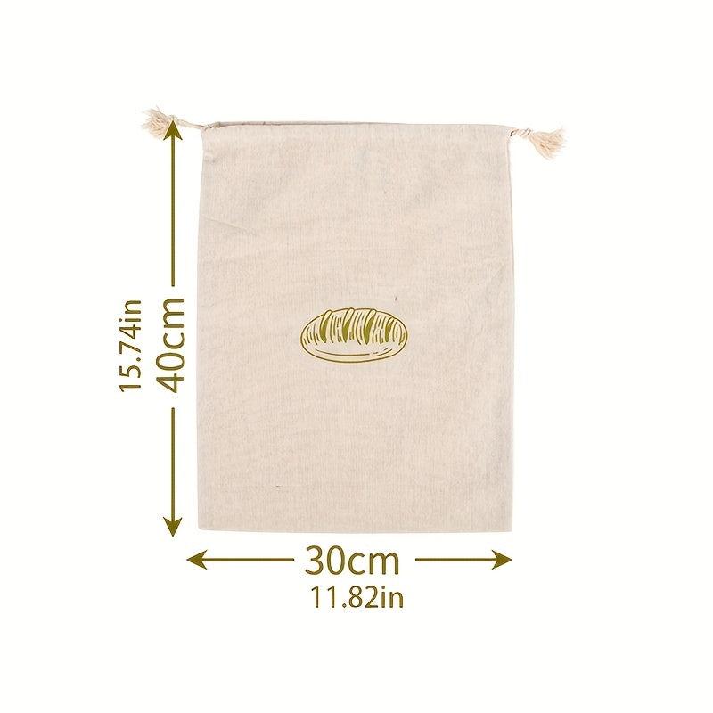Linen Bread Bag Reusable Drawstring Homemade Craftsman Storage Bag