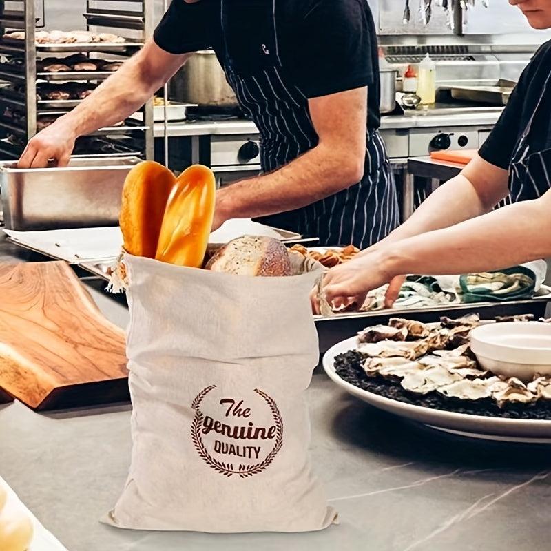 Linen Bread Bag Reusable Drawstring Homemade Craftsman Storage Bag