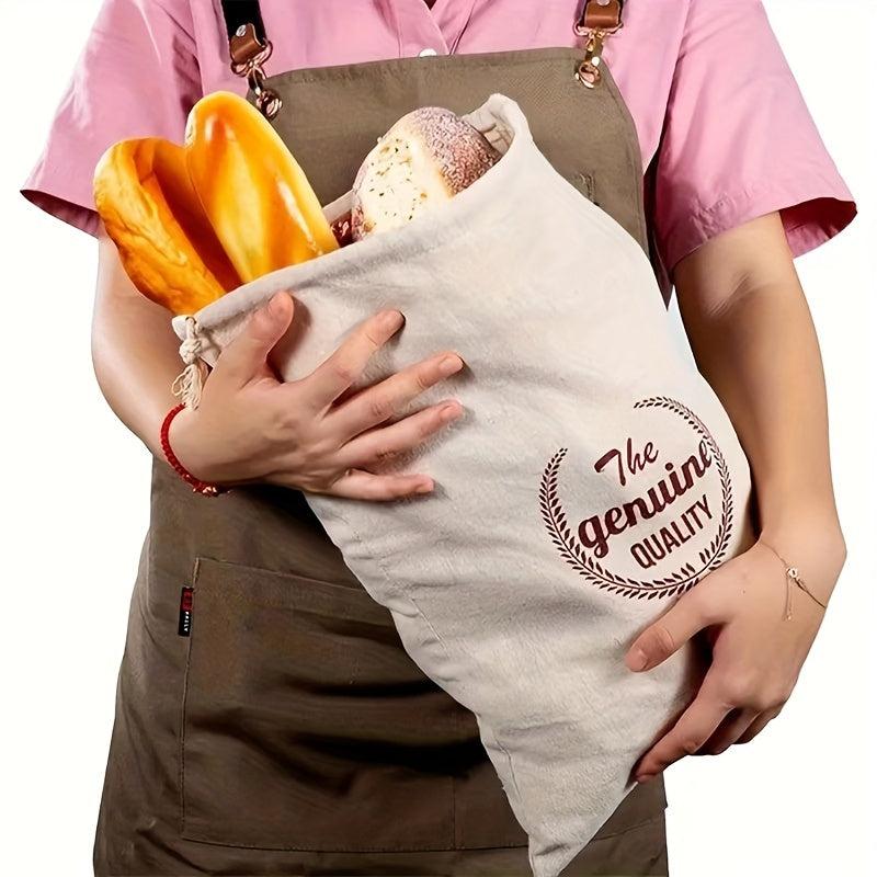 Linen Bread Bag Reusable Drawstring Homemade Craftsman Storage Bag