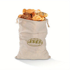 Linen Bread Bag Reusable Drawstring Homemade Craftsman Storage Bag