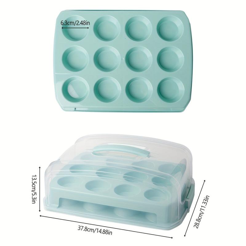 24 Grid Cupcake Storage Box Double Layer Clear Plastic Cake Carrier