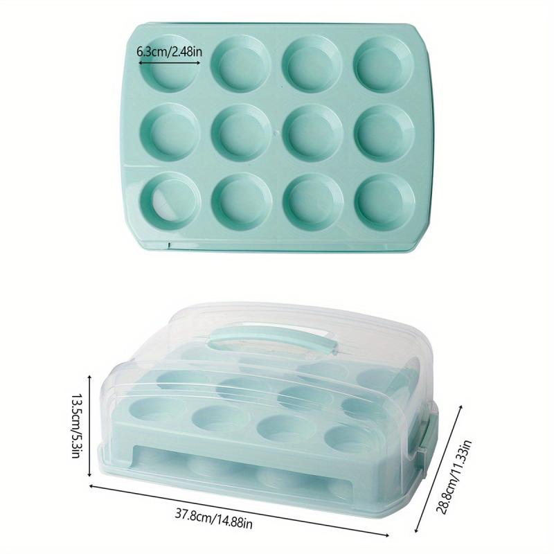 24 Grid Cupcake Storage Box Double Layer Clear Plastic Cake Carrier