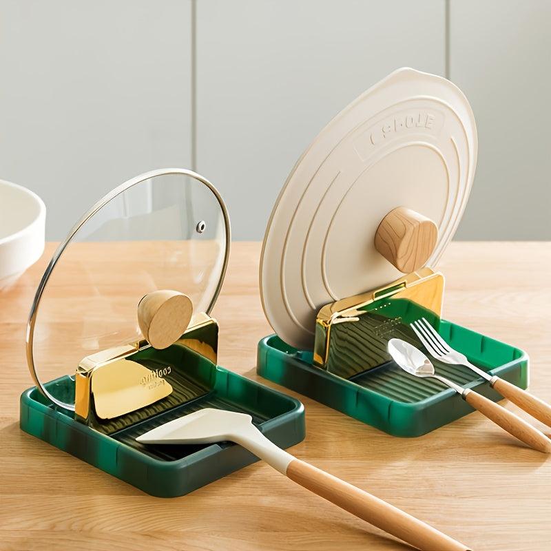 1pc Folding Pot Lid Rack Spoon Holder