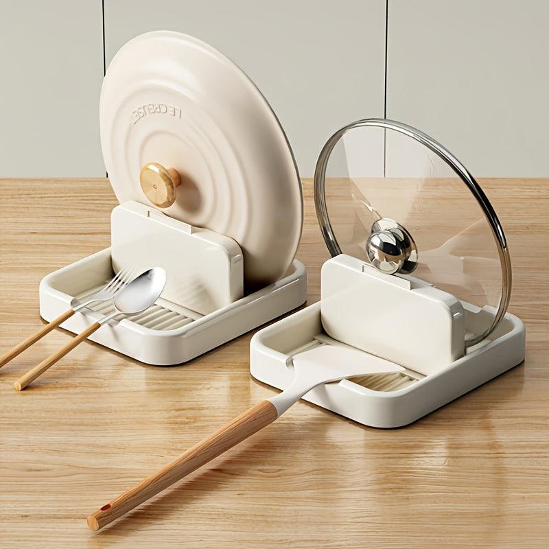 1pc Folding Pot Lid Rack Spoon Holder