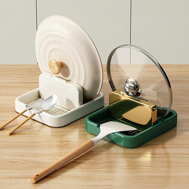 1pc Folding Pot Lid Rack Spoon Holder