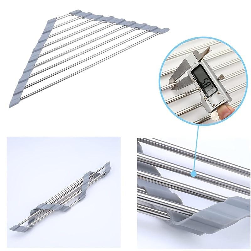 Collapsible Sink Corner Drain Rack Kitchen Drainer Caddy