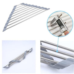 Collapsible Sink Corner Drain Rack Kitchen Drainer Caddy