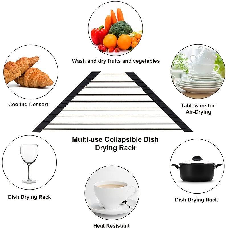 Collapsible Sink Corner Drain Rack Kitchen Drainer Caddy