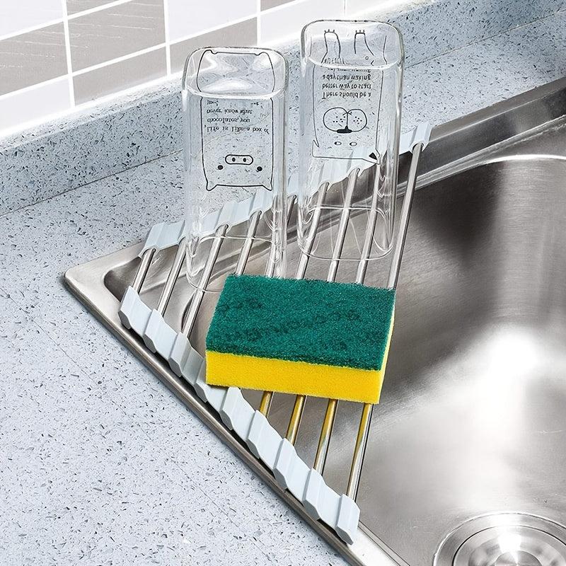 Collapsible Sink Corner Drain Rack Kitchen Drainer Caddy
