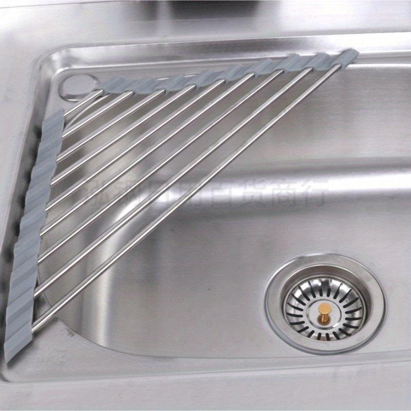 Collapsible Sink Corner Drain Rack Kitchen Drainer Caddy