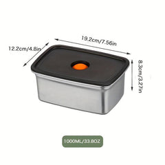 304 Stainless Steel Fresh Keeping Box with Lid Sealed Container for Food Storage