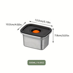 304 Stainless Steel Fresh Keeping Box with Lid Sealed Container for Food Storage