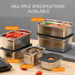 304 Stainless Steel Fresh Keeping Box with Lid Sealed Container for Food Storage