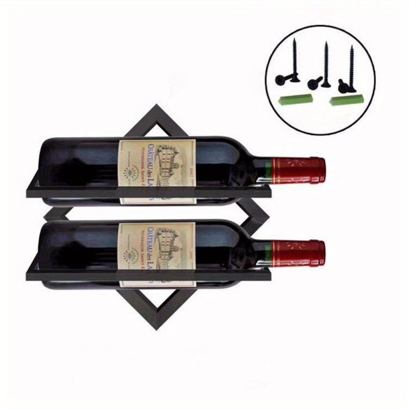 Wall Mounted Wine Bottle Rack With Glass Rack