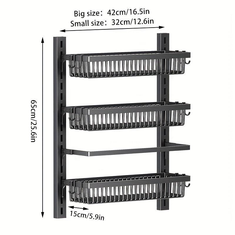 Adjustable Wall Mounted Storage Rack for Kitchen and Bathroom