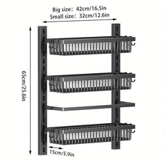 Adjustable Wall Mounted Storage Rack for Kitchen and Bathroom