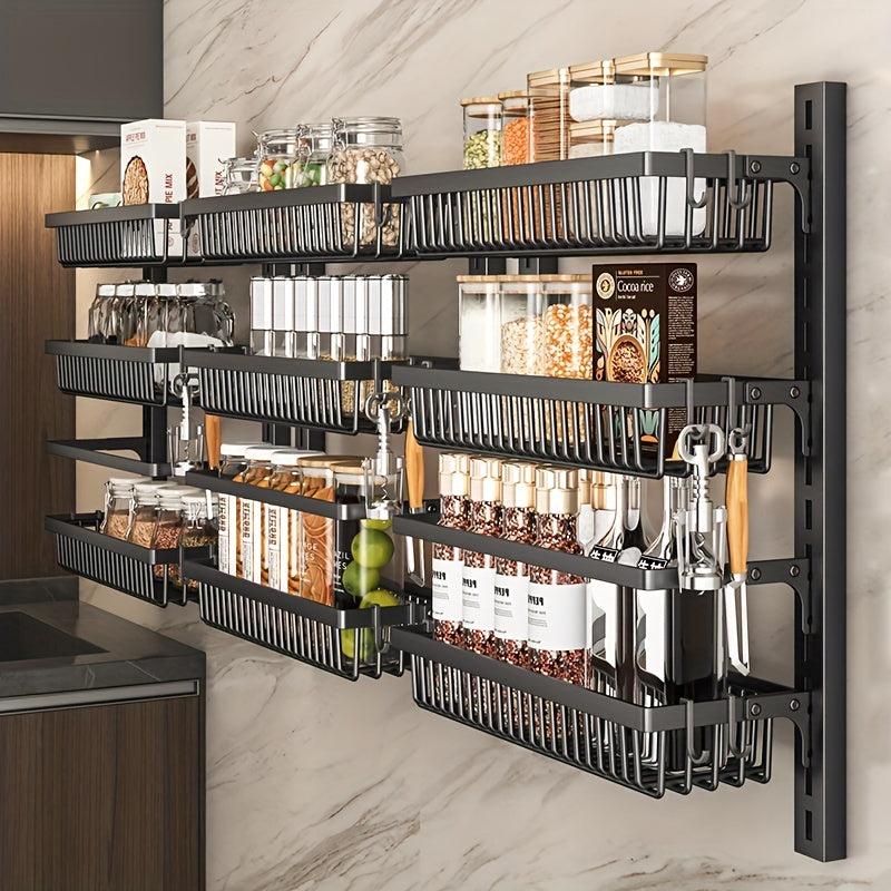 Adjustable Wall Mounted Storage Rack for Kitchen and Bathroom