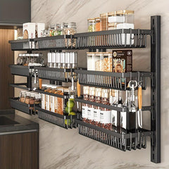 Adjustable Wall Mounted Storage Rack for Kitchen and Bathroom