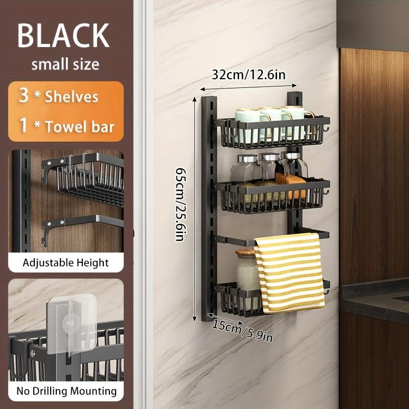 Adjustable Wall Mounted Storage Rack for Kitchen and Bathroom