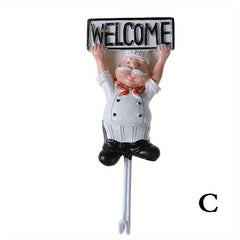 Cartoon Chef Hook for Kitchen and Bathroom Storage