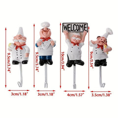 Cartoon Chef Hook for Kitchen and Bathroom Storage