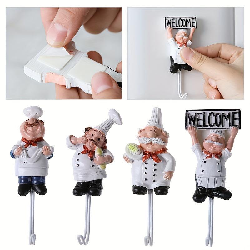 Cartoon Chef Hook for Kitchen and Bathroom Storage