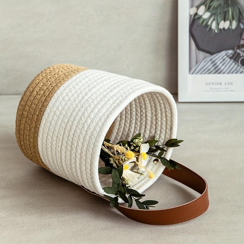Kitchen Hanging Basket Cotton Thread Woven Storage Basket