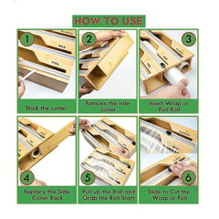 3-in-1 Packaging Storage Box with Cutter & Label - Kitchen Organizer