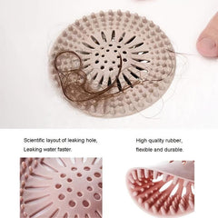 Silicone Hair Catcher Shower Drain Cover Easy Install Clean Bathroom Kitchen