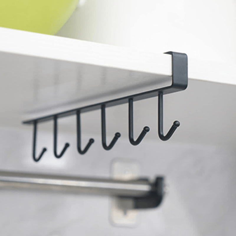 2pcs Under Shelf Mug Hooks for Flat Buttons Cabinet Kitchen
