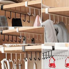 2pcs Under Shelf Mug Hooks for Flat Buttons Cabinet Kitchen