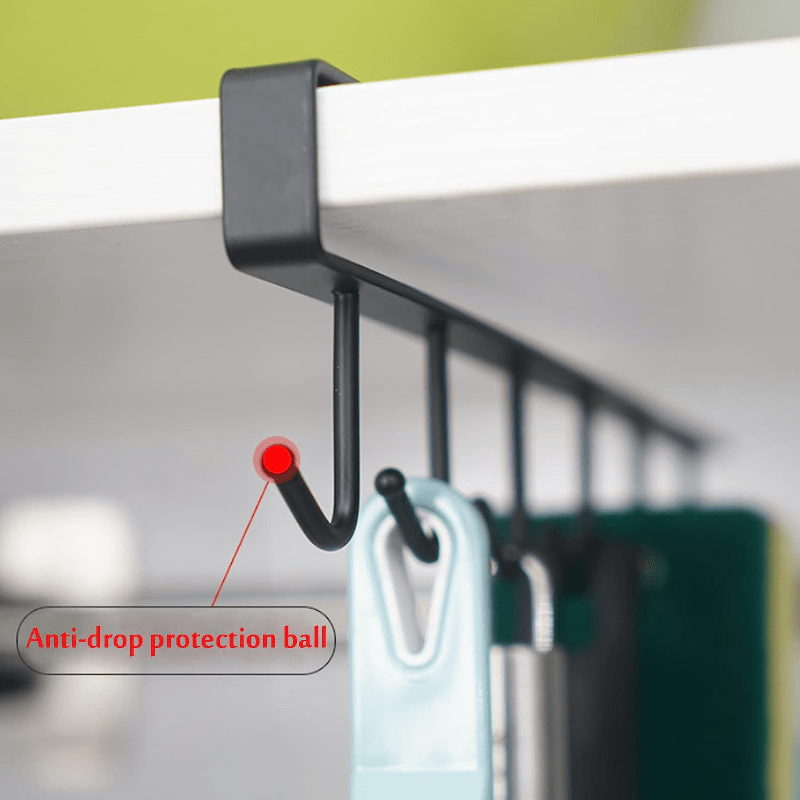 2pcs Under Shelf Mug Hooks for Flat Buttons Cabinet Kitchen
