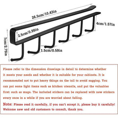 2pcs Under Shelf Mug Hooks for Flat Buttons Cabinet Kitchen