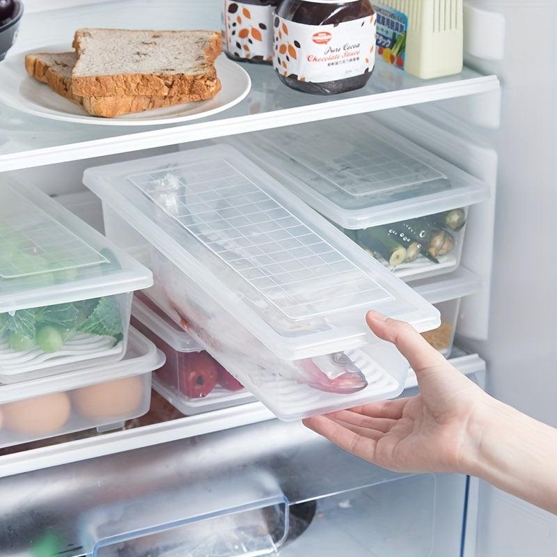 1pc Food Drain Box With Draining Pad Thickened Transparent Fresh Keeping Box
