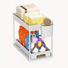 2 Tier Pull Out Under Sink Organizer for Bathroom and Kitchen Storage