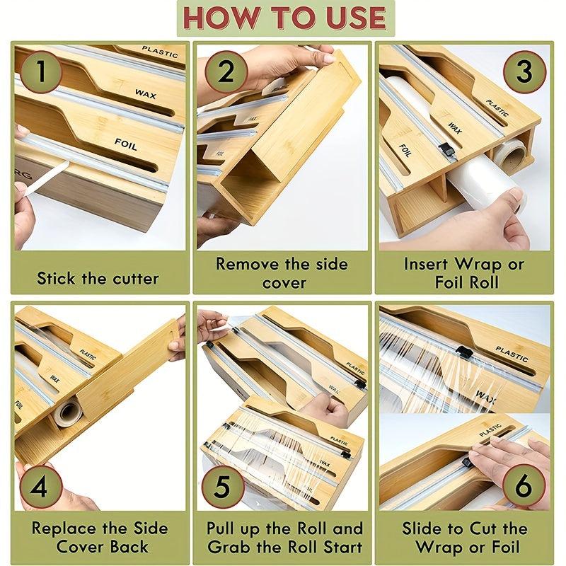 Bamboo Drawer Organizer Storage Box for Kitchen
