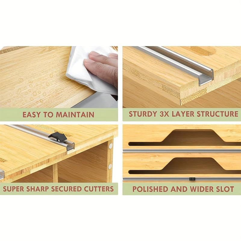 Bamboo Drawer Organizer Storage Box for Kitchen