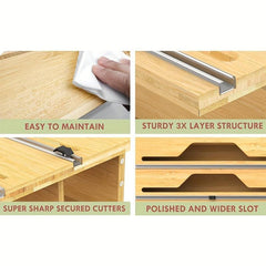 Bamboo Drawer Organizer Storage Box for Kitchen