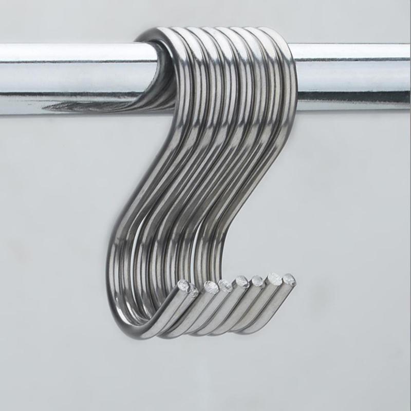 10 pcs S Shaped Hooks for Hanging Plants Clothes Pots Cups Bags Towels