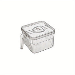 4pcs Refrigerator Fresh-keeping Box Organizer Bins with Lids and Handles