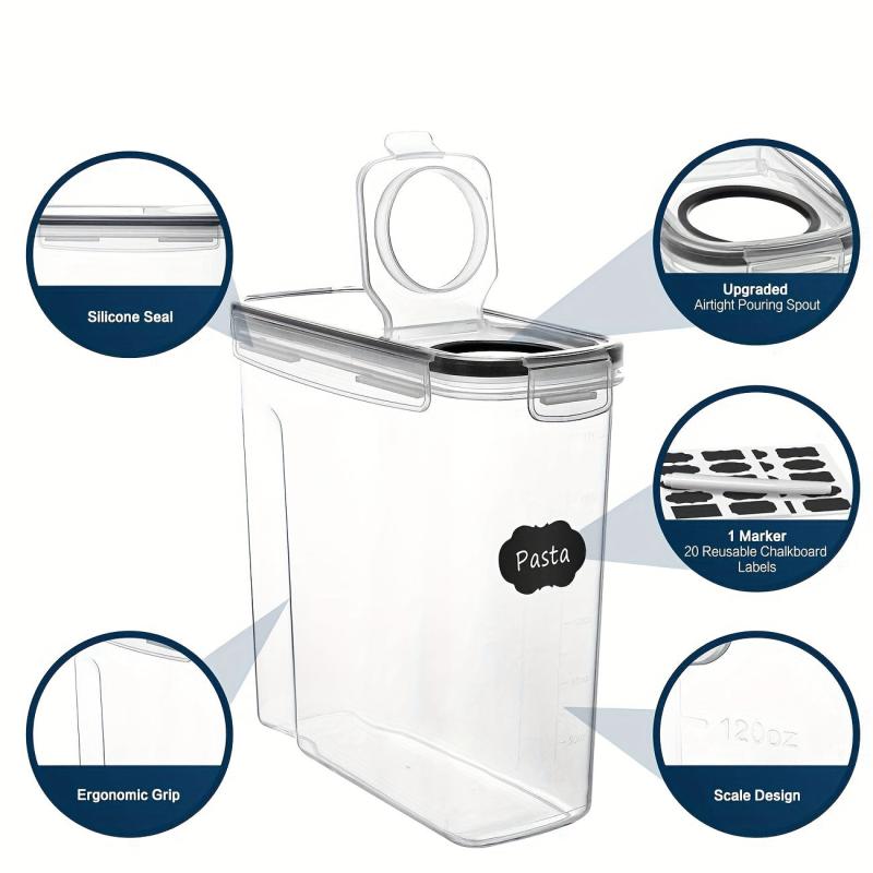 Airtight Food Storage Containers Set Kitchen & Pantry Organizer with Lids Labels