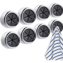 8pcs Adhesive Towel Holder Round Wall Mount for Bathroom Kitchen Home