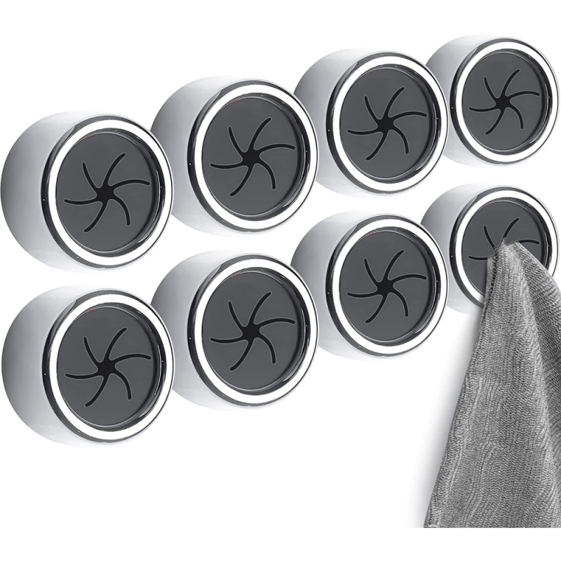 8pcs Adhesive Towel Holder Round Wall Mount for Bathroom Kitchen Home
