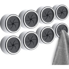 8pcs Adhesive Towel Holder Round Wall Mount for Bathroom Kitchen Home