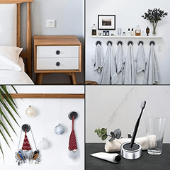 8pcs Adhesive Towel Holder Round Wall Mount for Bathroom Kitchen Home